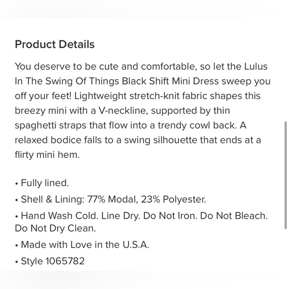 Worn once! Lulu’s black shift mini dress, size large! - Picture 7 of 8